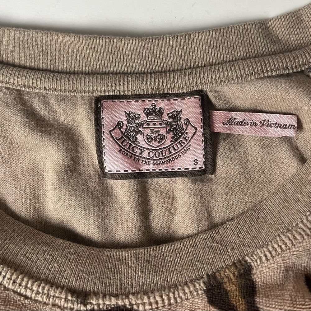 Juicy Couture Velour Pullover Sweatshirt Animal Print Vintage Late 00s XS Small - Picture 7 of 9